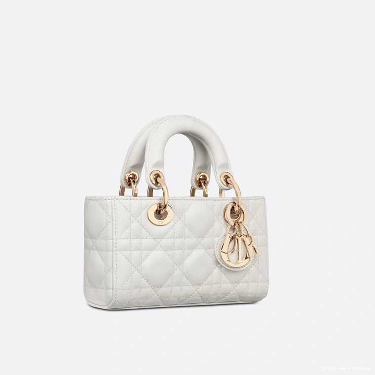 Cheap Bag D-Joy Micro White Cannage Lambskin Lady 0816 Luxury